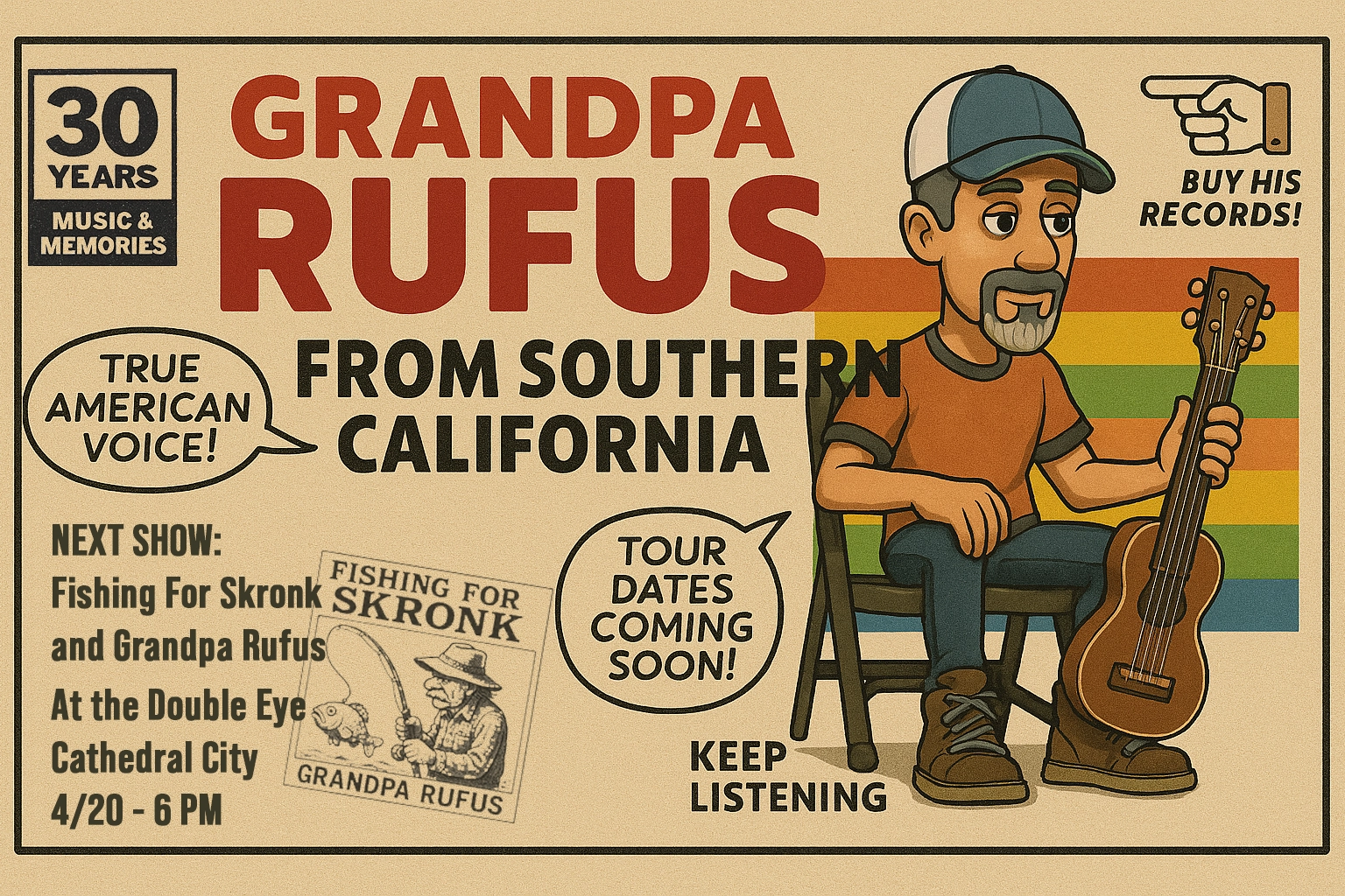 Welcome to Grandpa Rufus' homepage, on this website you will find some useful information about the man himself.